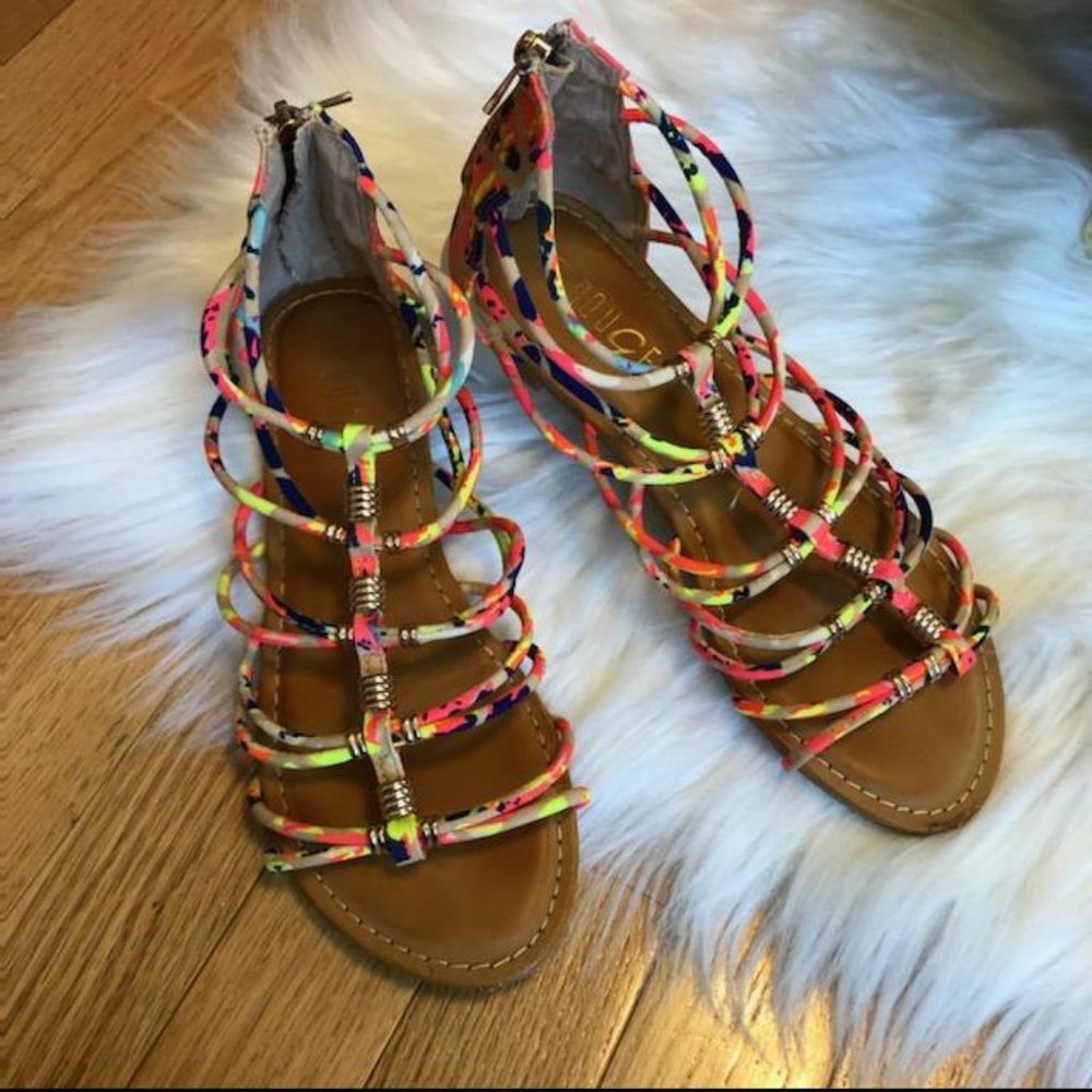 Rouge Helium Neon Gladiator Sandals